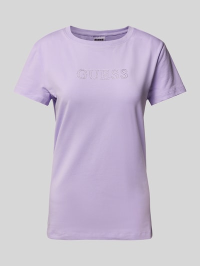 Guess Activewear T-shirt z detalem z logo model ‘BRIANA’ Jasnofioletowy 2