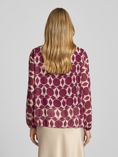 ZABAIONE Blouseshirt met ronde hals en plissévouwen Fuchsia - 5