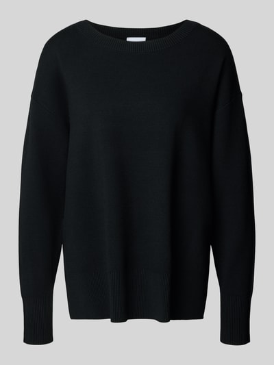 comma Gebreide pullover met zijsplitten Zwart - 2