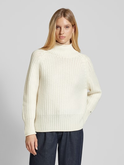 Tommy Hilfiger Gebreide pullover met opstaande kraag Offwhite - 4