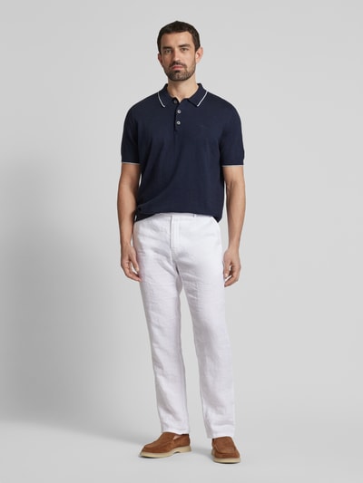 Fynch-Hatton Poloshirt mit kurzer Knopfleiste Marine 1