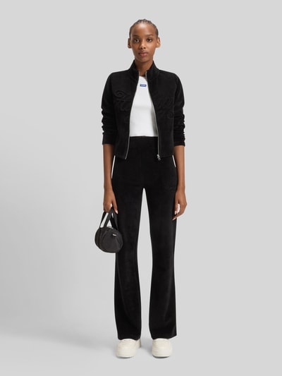 Hugo Blue Spodnie dresowe o kroju slim fit z mieszanki bawełny model ‘NESSA’ Czarny 1