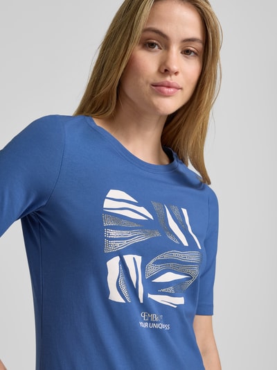 s.Oliver RED LABEL Regular fit T-shirt van katoenmix Oceaanblauw - 3