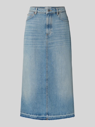 Produktfoto, Ausgestellter Jeansrock aus reiner Baumwolle von Marc O'Polo, denim, midi, 5-kieszeniowy, otwarta krawędź, bawełna, label patch, nity