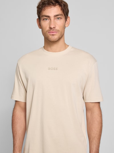 BOSS Green T-Shirt mit Label-Print Beige 3