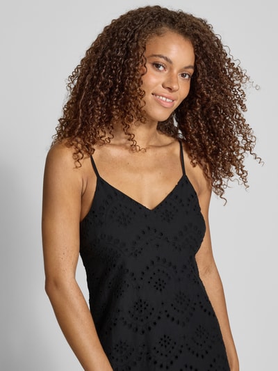 Pieces Sukienka casualowa taliowana z czystej bawełny model ‘VILDE’ Czarny 3