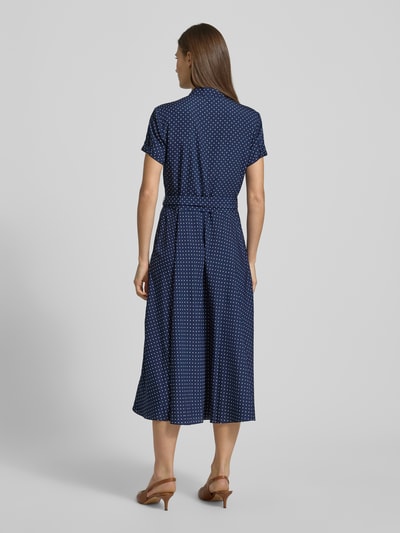 Lauren Ralph Lauren Tailliertes Blusenkleid mit Umlegekragen Modell 'EARNEST' Marine 5