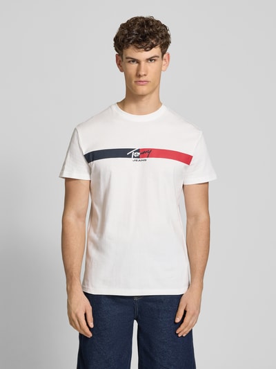 Tommy Jeans Regular Fit T-Shirt aus reiner Baumwolle Offwhite 4