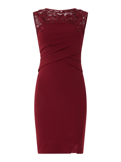 Lipsy Cocktailkleid aus Krepp mit Spitze  Bordeaux 1