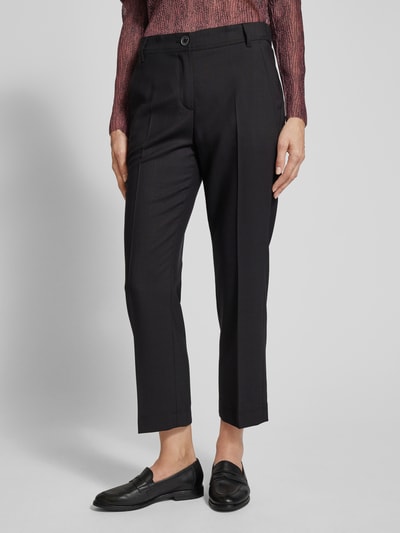 Marc Cain Slim fit pantalon met persplooien Zwart - 4