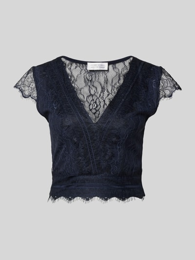 GUIDO MARIA KRETSCHMER WOMAN Spitzenshirt mit V-Ausschnitt Marine 2