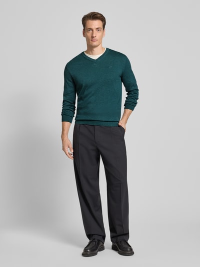 Tom Tailor Regular fit pullover van puur katoen  Petrol - 1