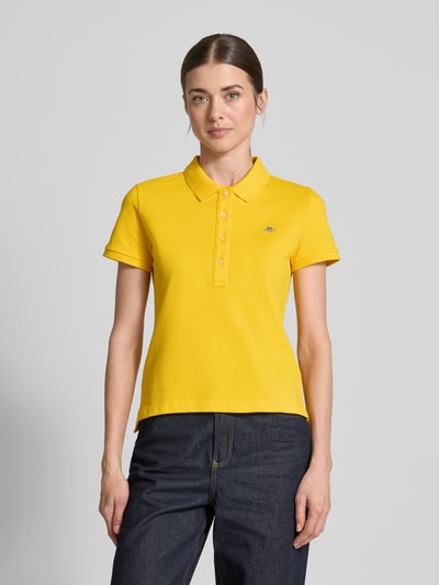 Gant Poloshirt mit Label-Stitching Gelb 4