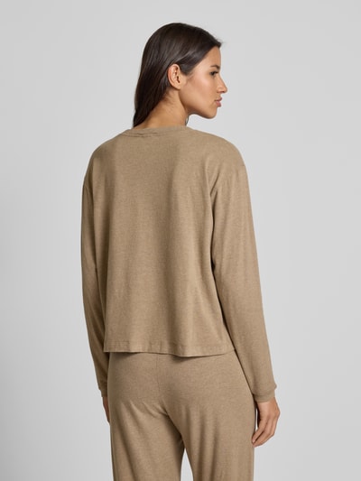 American Vintage Shirt met lange mouwen en ronde hals, model 'YPAWOOD' Zand gemêleerd - 5