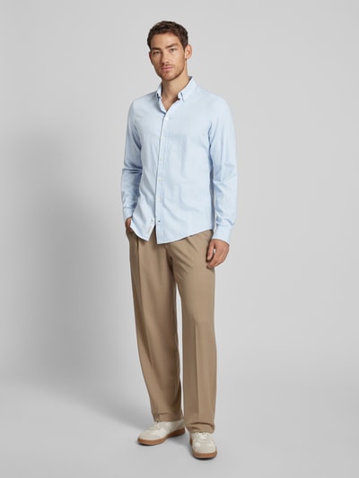 Casual Friday Regular Fit Freizeithemd mit Button-Down-Kragen Modell 'ANTON' Hellblau 1