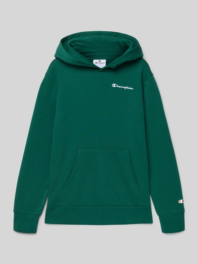 CHAMPION Hoodie met labelstitching en kangoeroezak Donkergroen - 1