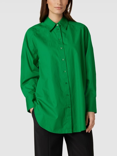 HUGO Lange blouse met overhemdkraag, model 'Ennia' Groen - 4