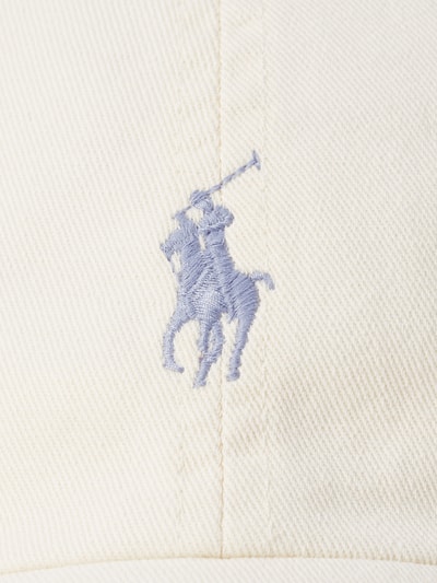 Productfoto, Basecap uit pure katoen van Polo Ralph Lauren, crème wit, logo-applicatie, luchtgaatjes, verstevigde klep, verstelbare band.
