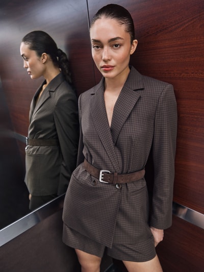 Jake*s Collection Żakiet o kroju regular fit z kołnierzem z połami Ciemnobrązowy 6