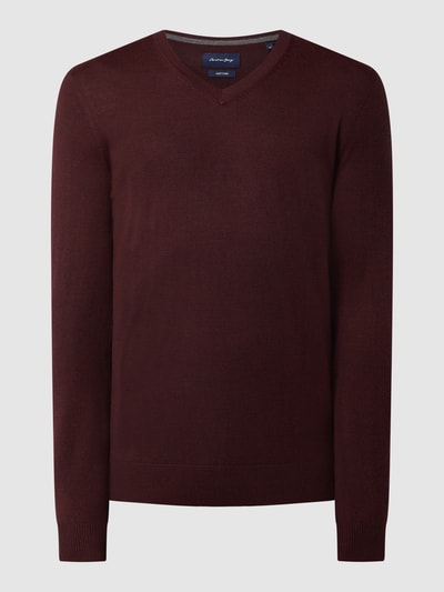 Christian Berg Men Pullover aus Wollmischung  Dunkelrot meliert 2
