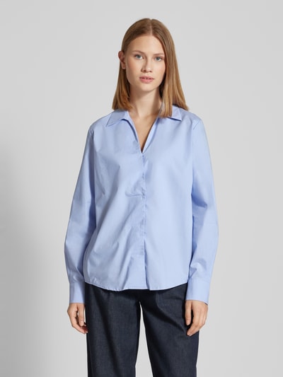 Lanius Regular Fit Bluse mit Umlegekragen Hellblau 4