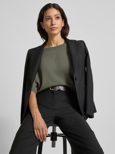 Luisa Cerano Sweter z dzianiny o luźnym kroju z mieszanki wełny i kaszmiru Khaki 3