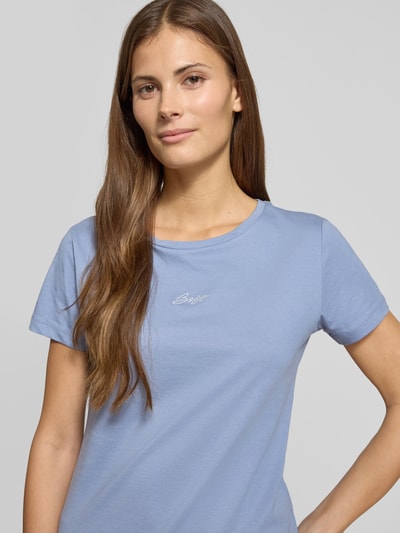 BOSS Orange T-shirt o kroju regular fit z czystej bawełny model ‘C_ELOVE_EMBRO’ Szaroniebieski 3