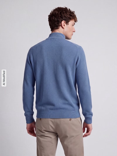 Polo Ralph Lauren Pullover mit Half Zip Troyerkragen Jeansblau 5