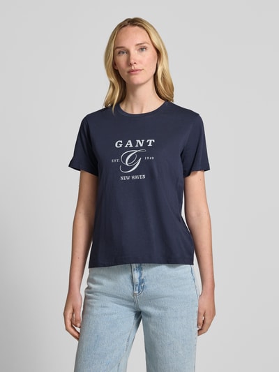 Gant T-Shirt mit Label-Print Marine 4