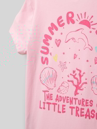 s.Oliver RED LABEL Loose Fit T-Shirt mit Frontprint Rosa 2