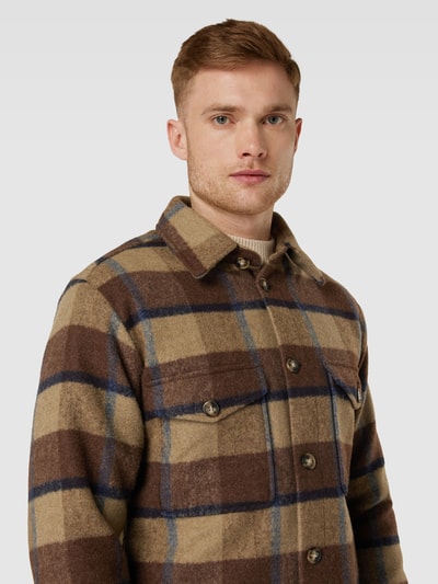 SELECTED HOMME Relaxed Fit Overshirt mit Tartan-Karo Mittelbraun 3