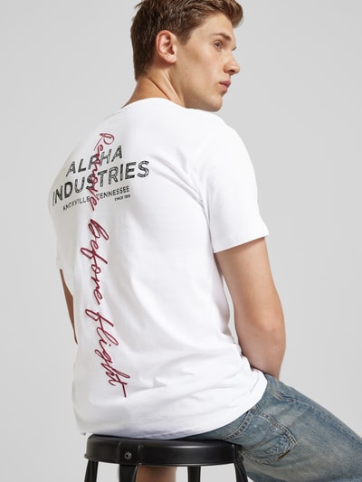 Alpha Industries T-Shirt mit Label-Print Weiss 3