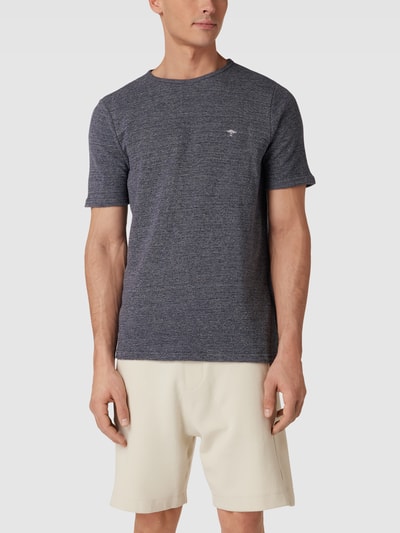 Fynch-Hatton T-Shirt mit Label-Stitching Marine 4