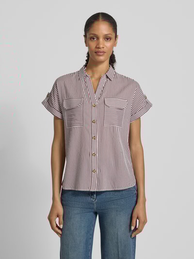 Vero Moda Regular Fit Hemdbluse aus reiner Viskose Modell 'BUMPY' Bordeaux 4