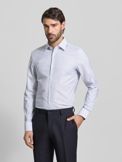 BOSS Slim Fit Businesshemd aus Lyocell-Baumwoll-Mix Modell 'HANK' Bleu 4