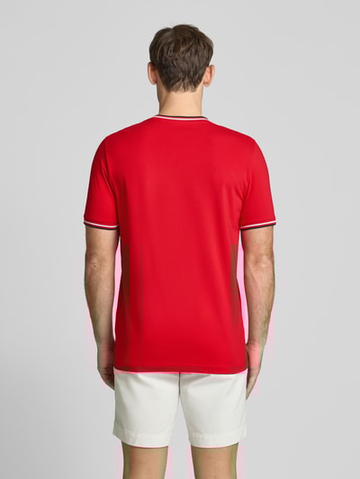 Christian Berg Men T-shirt met ribboorden Rood - 5