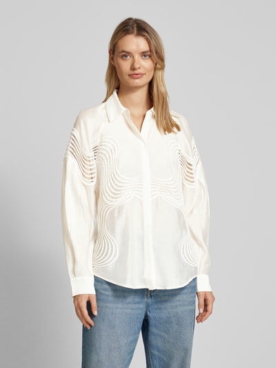 Copenhagen Muse Relaxed fit blouse met platte kraag, model 'MOLLY' Offwhite - 4