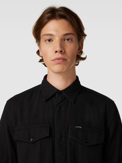 G-Star Raw Slim Fit Freizeithemd mit Kentkragen Modell 'Marine' Black 3