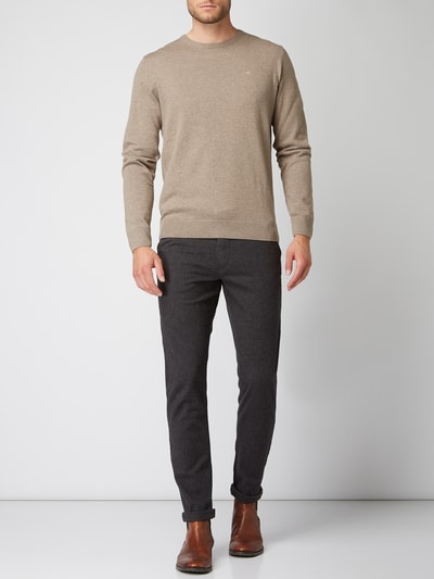 Tom Tailor Pullover aus Baumwolle mit Logo-Stickerei Hellbraun 1