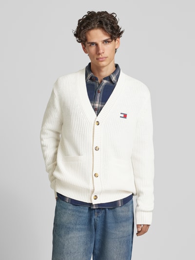 Tommy Jeans Cardigan mit Label-Badge Offwhite 4