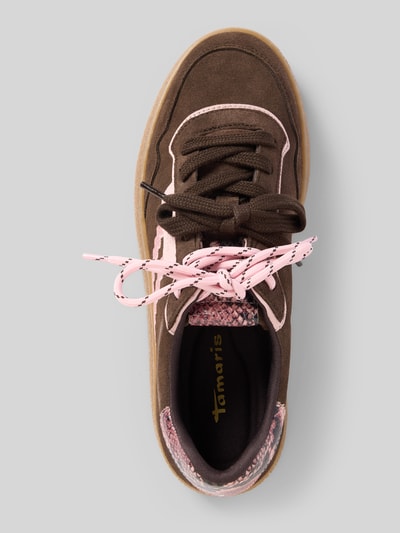 Tamaris Lage sneakers van suède in streetstyle Cognac - 3