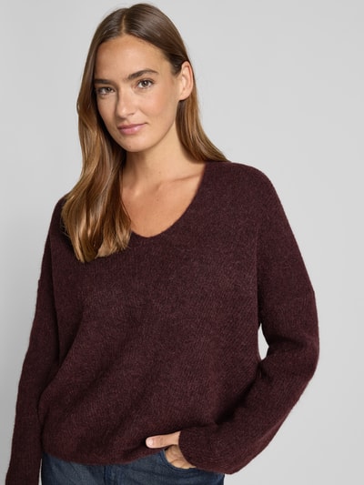 MOS MOSH Strickpullover aus Woll-Mix Modell 'THORA' Bordeaux 3