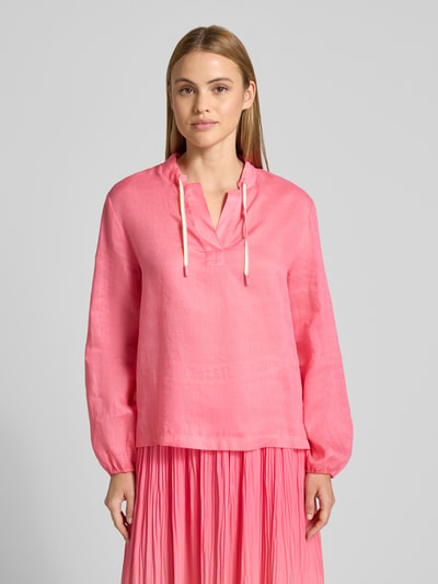 Marc Cain Regular Fit Bluse mit V-Ausschnitt und Tunnelzug Pink 4