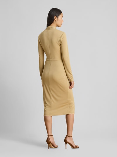 Lauren Ralph Lauren Knielanges Kleid in Wickeloptik Sand 5