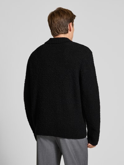 SELECTED HOMME Regular fit gebreid jack van wolmix, model 'LOYD' Zwart - 5