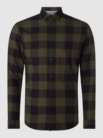 Jack & Jones Regular Fit Freizeithemd aus Twill Modell 'Gingham' Oliv 2