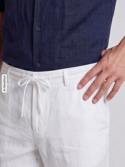 MCNEAL Regular Fit Leinenhose aus reinem Leinen Weiss 3