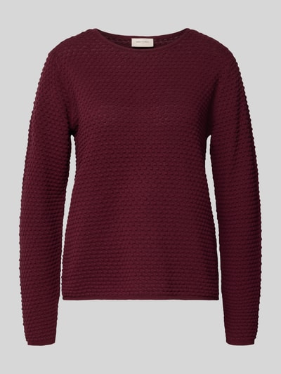 FREE/QUENT Gebreide pullover met ronde hals, model 'Dodo' Bordeaux - 2