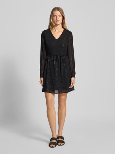 ONLY Minikleid mit Bindegürtel Modell 'STAR LIFE' Metallic Black 1