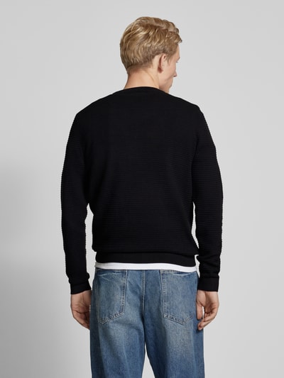 Jack & Jones Strickpullover mit Rundhalsausschnitt Modell 'OTTO' Black 5